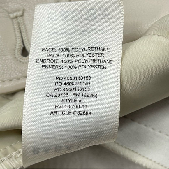 ARITZIA BABATON Women's Ivory Off-White Faux Leather Pants Tapered Leg Size 6 - Picture 5 of 9